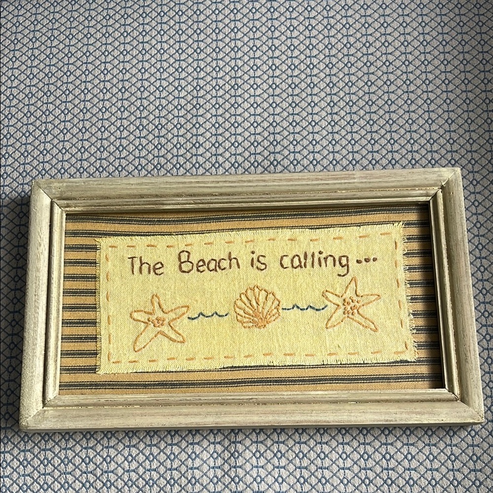 Beige & Blue Framed Beach-Themed Wall Art for that Shabby Chic Beach house look